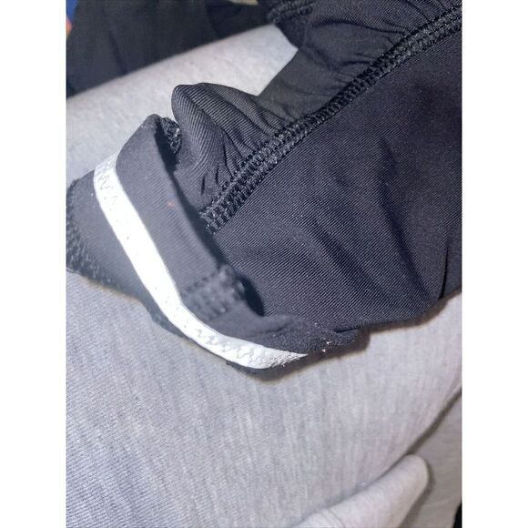 Lululemon Speed‎ Tight IV Womens Sz 4 Pockets Zip Ruched Ankle Reflector Black - Picture 6 of 7